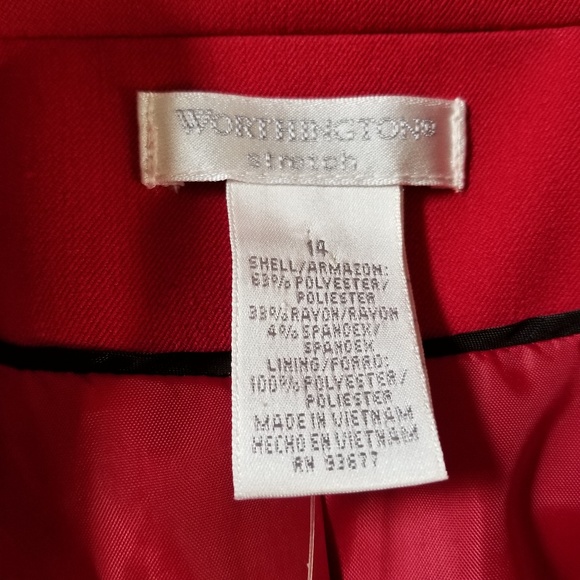 Worthington Dress Blazer Red 8 14 NWOT - Picture 6 of 8